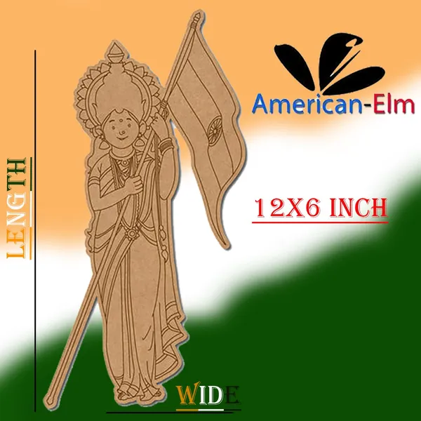 Beige_Bharat_Mata_Mdf_Cutout_Pre_Marked_Wooden_Craft_Diy_And_Craft