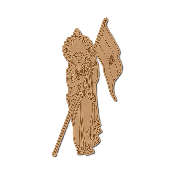 Beige_Bharat_Mata_Mdf_Cutout_Pre_Marked_Wooden_Craft_Diy_And_Craft