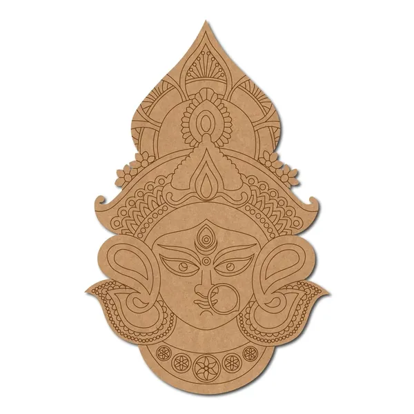 Beige_Maa_Durga_Mdf_Cutout_Diy_And_Craft