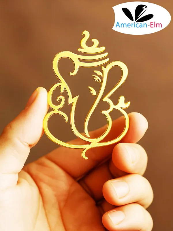Golden_Ganeshji_Cutout_Gold_Acrylic_Mirror_Decorative_Embellishments_Diy_And_Craft