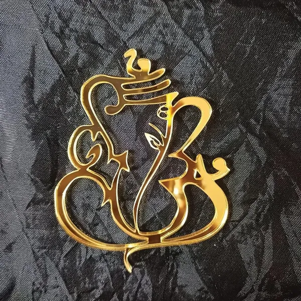 Golden_Ganeshji_Cutout_Gold_Acrylic_Mirror_Decorative_Embellishments_Diy_And_Craft