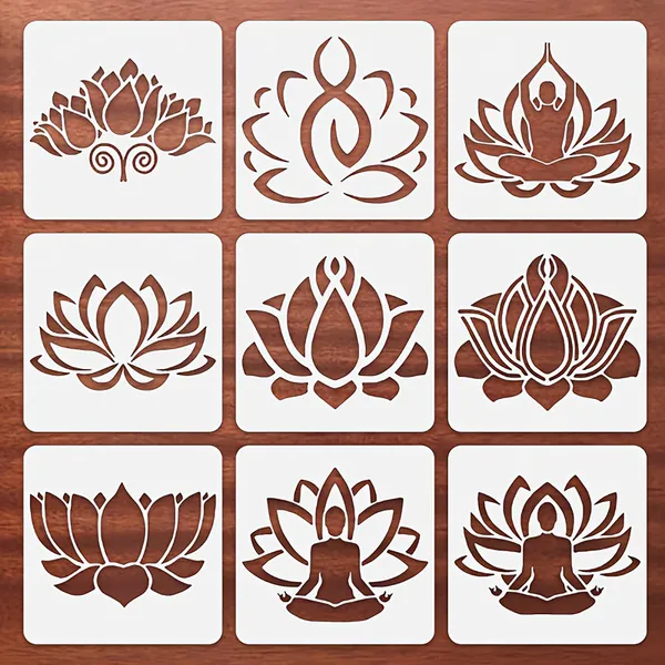 White_Yoga_Lotus_Mandala_Stencil_Reusable_Painting_Template_Diy_And_Craft