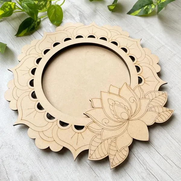 Beige_Mdf_Lotus_Pooja_Thali_Diy_And_Craft