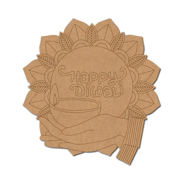 Beige_Diya_Happy_Diwali_Text_Pre_Marked_Mdf_Base_Diy_And_Craft
