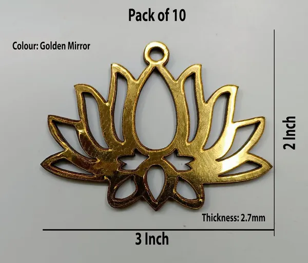 Beige_Golden_Mdf_Lotus_Cutout_Home_Decor