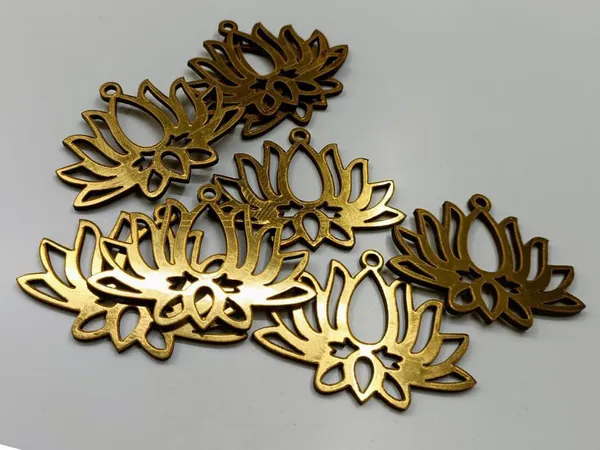 Beige_Golden_Mdf_Lotus_Cutout_Home_Decor