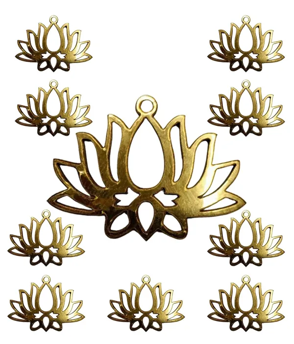 Beige_Golden_Mdf_Lotus_Cutout_Home_Decor