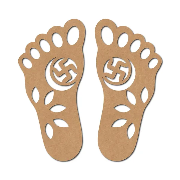 Beige_Wooden_Lakshmi_Paul_Feet_Cutout_Diy_And_Craft