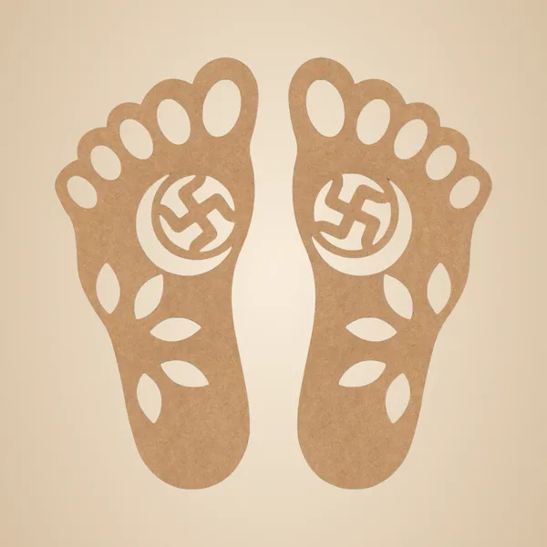 Beige_Wooden_Lakshmi_Paul_Feet_Cutout_Diy_And_Craft