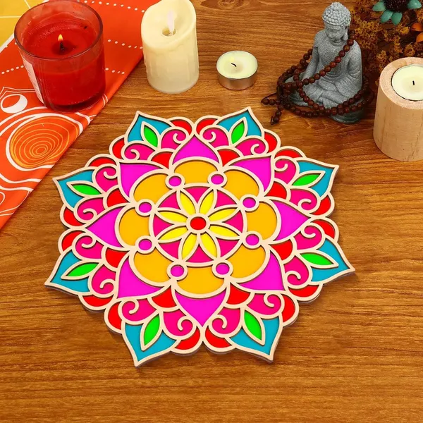 Beige_Wooden_Diy_Floral_Rangoli_Mat_Diy_And_Craft