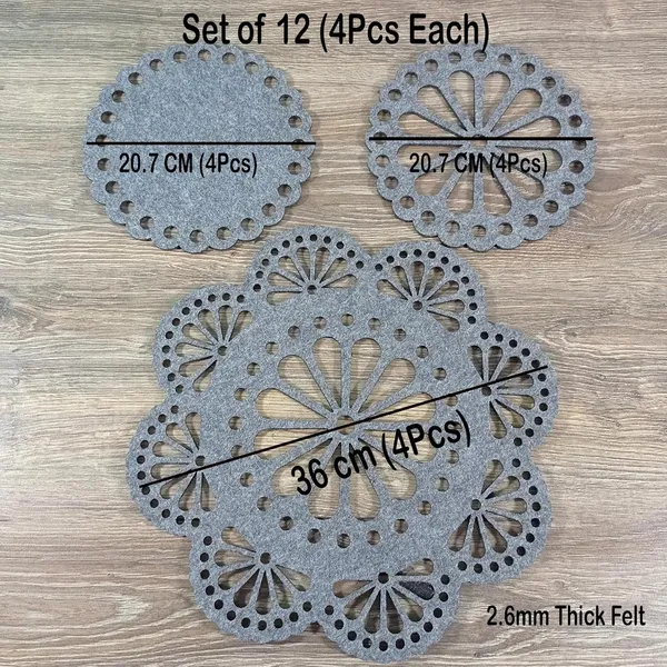 Grey_Felt_Placemats_Coasters_Home_Decor