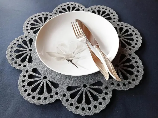 Grey_Felt_Placemats_Coasters_Home_Decor