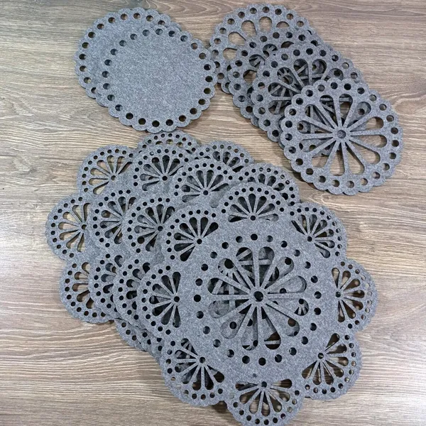 Grey_Felt_Placemats_Coasters_Home_Decor