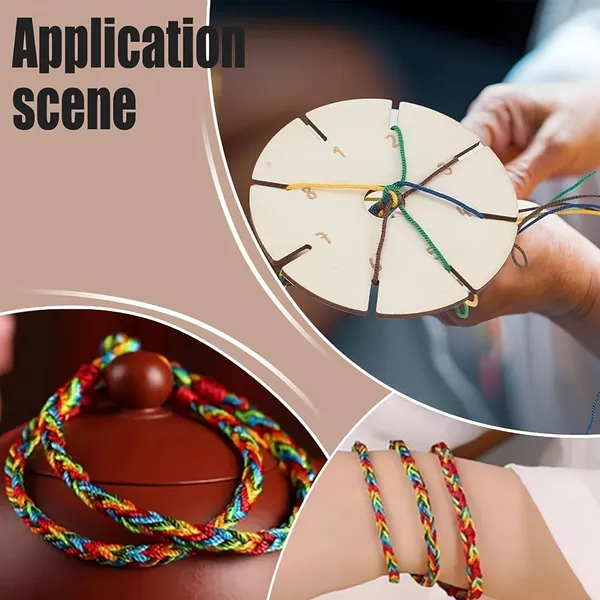 Beige_Wooden_Round_Braided_Loom_Diy_And_Craft