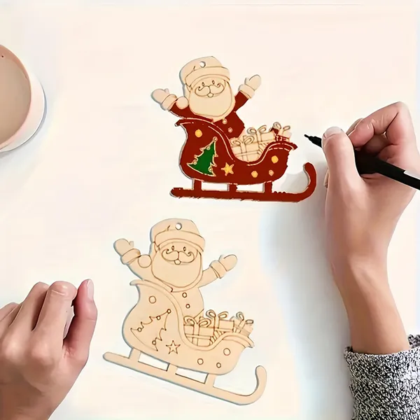 Beige_Wooden_Santa_Claus_Sled_Ornaments_General