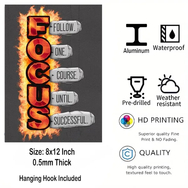 Multicolour_Focus_Burning_Quote_Glossy_Aluminum_Metal_Wall_Art_Inspirational_Wall_Painting_Home_Decor