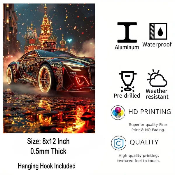 Multicolour_Car_Race_Glossy_Aluminum_Photo_Print_Metal_Wall_Painting_Home_Decor
