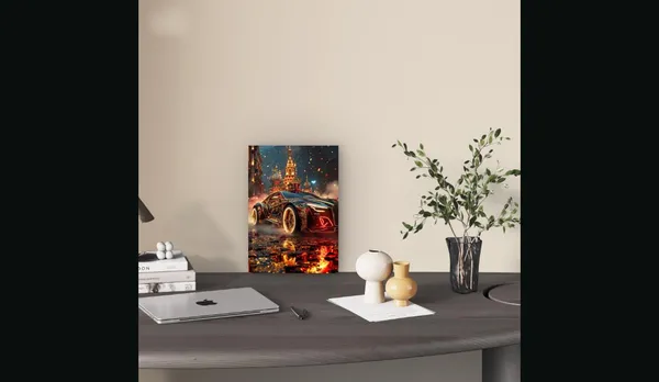 Multicolour_Car_Race_Glossy_Aluminum_Photo_Print_Metal_Wall_Painting_Home_Decor