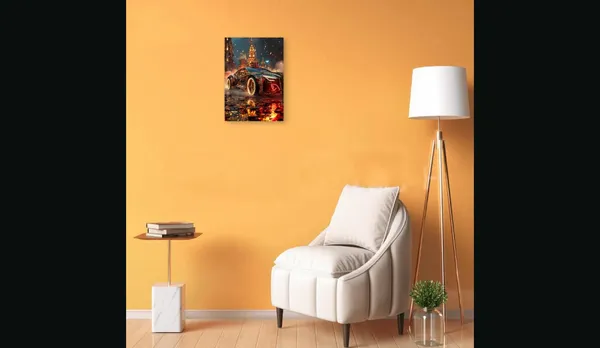 Multicolour_Car_Race_Glossy_Aluminum_Photo_Print_Metal_Wall_Painting_Home_Decor