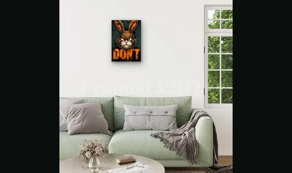 Multicolour_Angry_Rabbit_Don_T_Metal_Wall_Art_Glossy_Aluminum_Photo_Print_Waterproof_Wall_Decor_Home_Decor