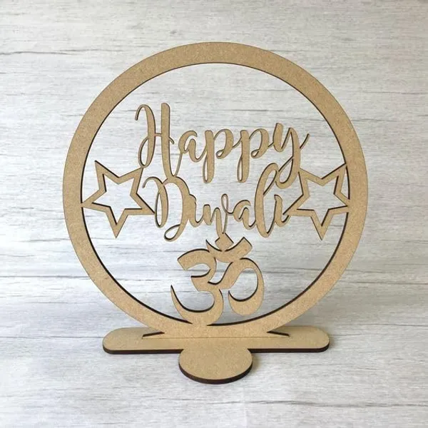 Beige_Diwali_Wooden_Circle_Stand_Mdf_Cutout_Happy_Diwali_Home_Decor_Home_Decor