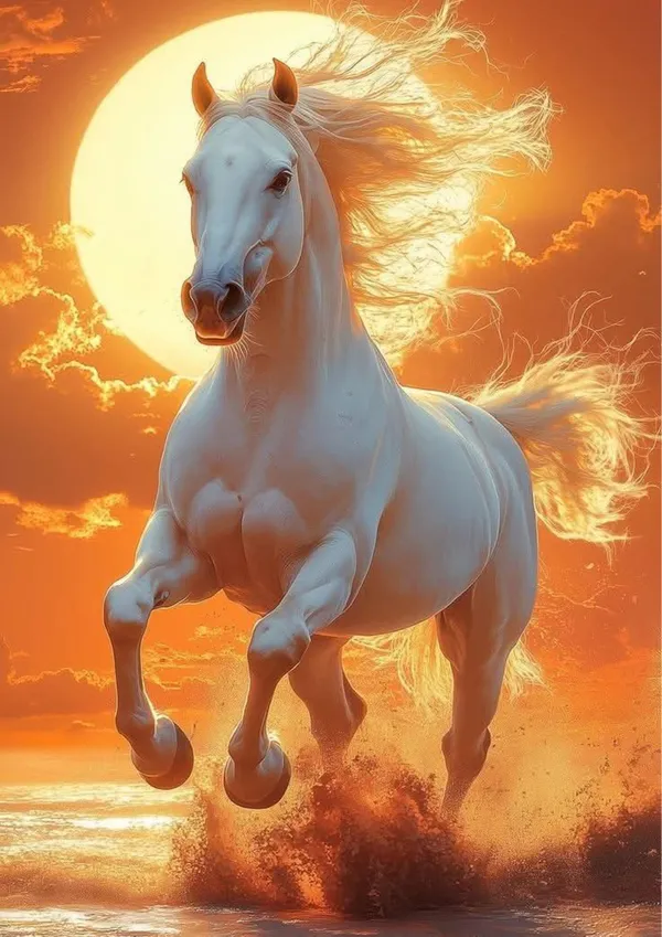 Multicolour_Running_Horse_Glossy_Metal_Wall_Art_Aluminum_Photo_Print_Home_Decor