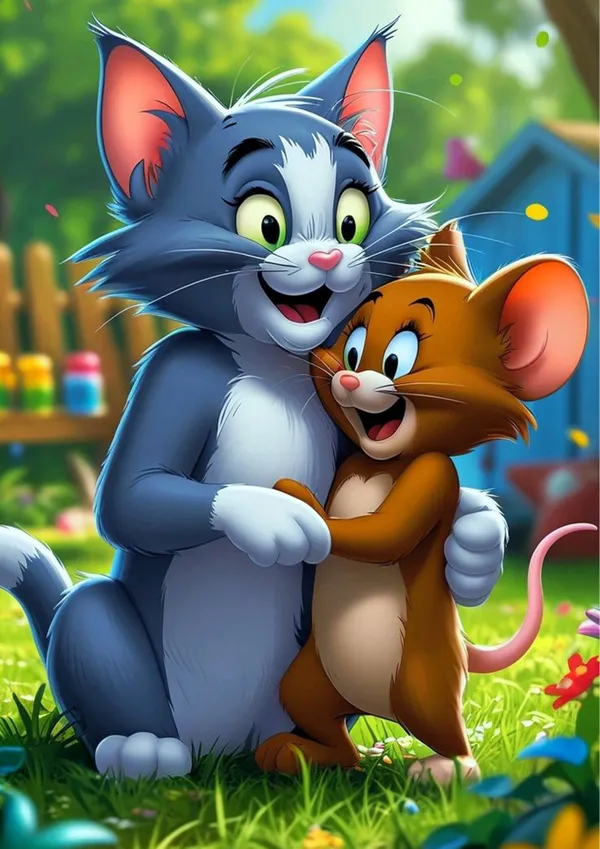 Multicolour_Tom_And_Jerry_Wall_Art_Glossy_Metal_Print_Kids