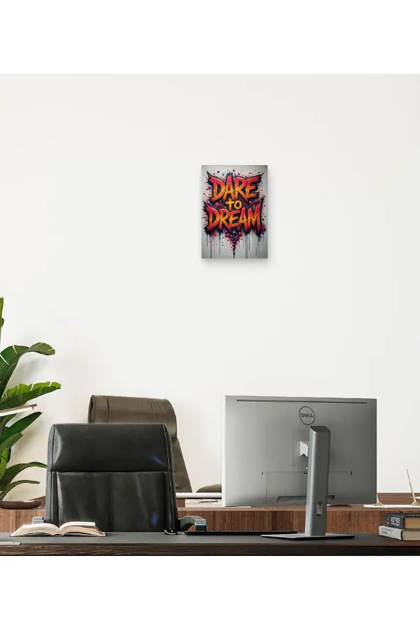 Multicolour_Dare_To_Dream_Metal_Wall_Art_Glossy_Aluminum_Poster_Home_Decor