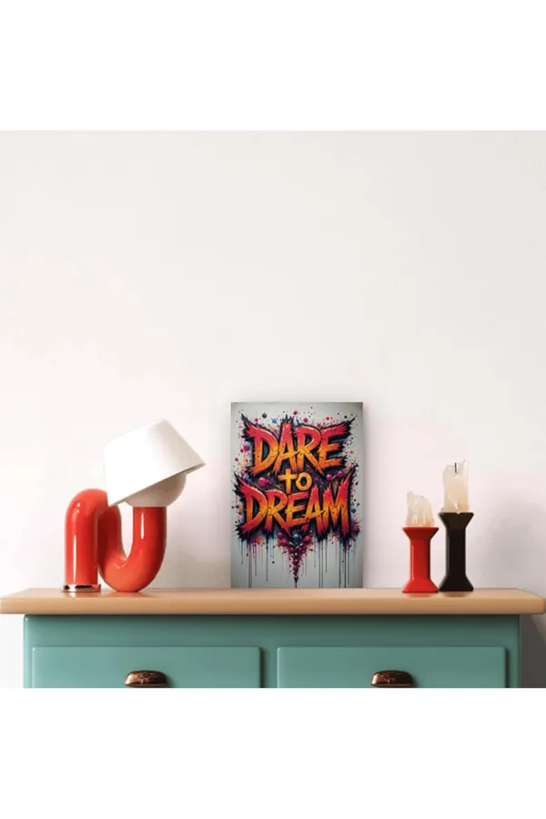 Multicolour_Dare_To_Dream_Metal_Wall_Art_Glossy_Aluminum_Poster_Home_Decor