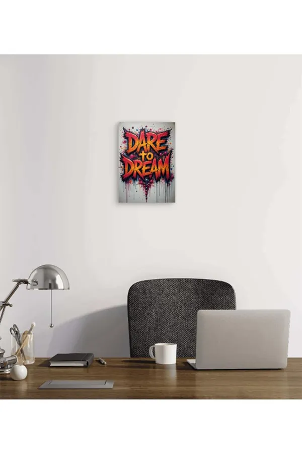 Multicolour_Dare_To_Dream_Metal_Wall_Art_Glossy_Aluminum_Poster_Home_Decor