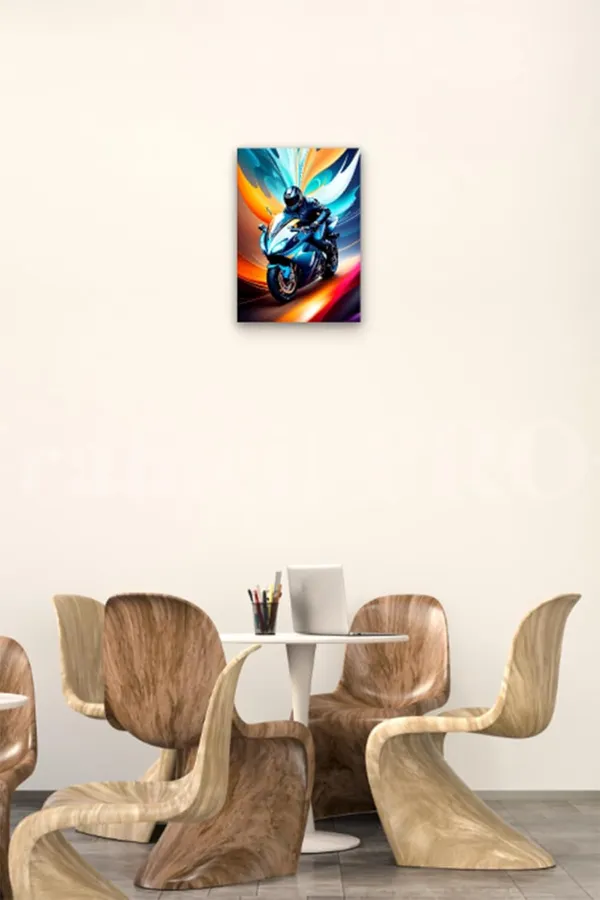 Multicolour_Bike_Ride_Glossy_Metal_Wall_Art_Hd_Aluminum_Photo_Print_Home_Decor