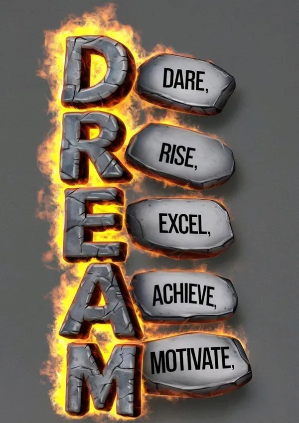 Multicolour_Dream_Motivational_Wall_Art_Glossy_Aluminum_Print_Dare_Rise_Excel_Achieve_Motivate_Quote_Poster_Office_Wall_Decor_India_In_Home_Decor
