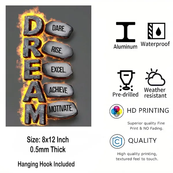Multicolour_Dream_Motivational_Wall_Art_Glossy_Aluminum_Print_Dare_Rise_Excel_Achieve_Motivate_Quote_Poster_Office_Wall_Decor_India_In_Home_Decor