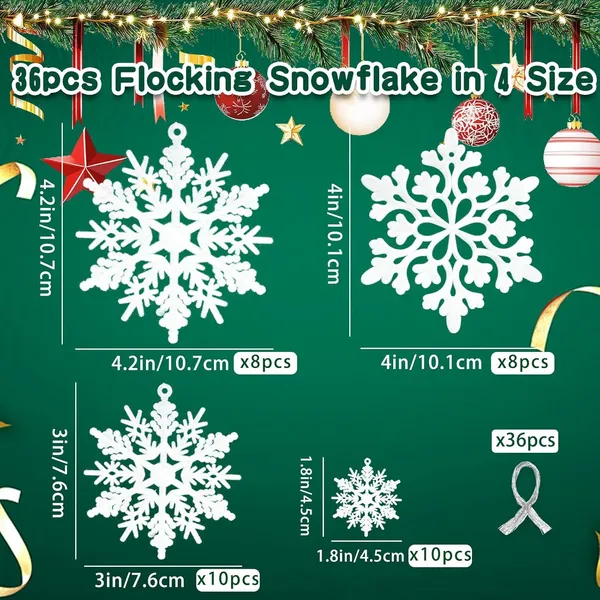 Grey_White_Flocked_Snowflake_Ornaments_Home_Decor