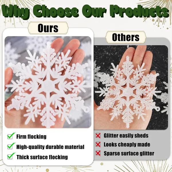 Grey_White_Flocked_Snowflake_Ornaments_Home_Decor