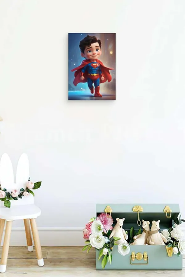 Multicolour_Supermen_Kid_Metal_Wall_Poster_Hd_Glossy_Aluminum_Print_Kids