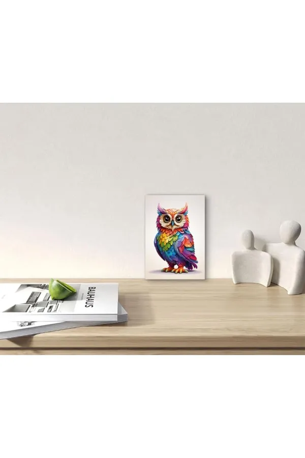 Multicolour_Multicolor_Owl_Glossy_Aluminum_Wall_Art_Rainbow_Metal_Print_Hd_Colorful_Artwork_Home_Decor
