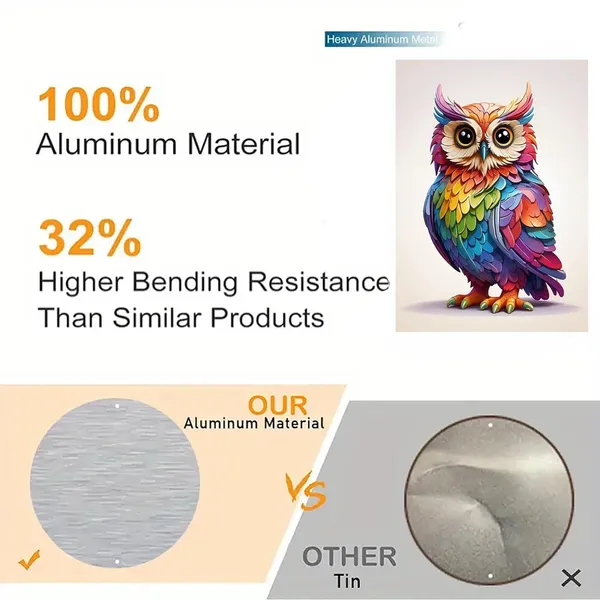 Multicolour_Multicolor_Owl_Glossy_Aluminum_Wall_Art_Rainbow_Metal_Print_Hd_Colorful_Artwork_Home_Decor