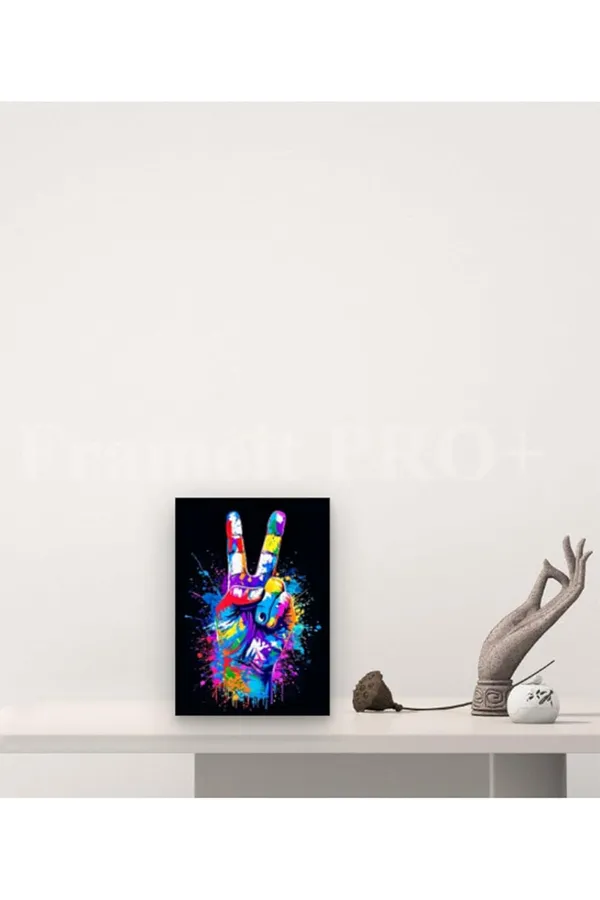 Multicolour_Colorful_Peace_Hand_Glossy_Aluminum_Metal_Wall_Art_Home_Decor