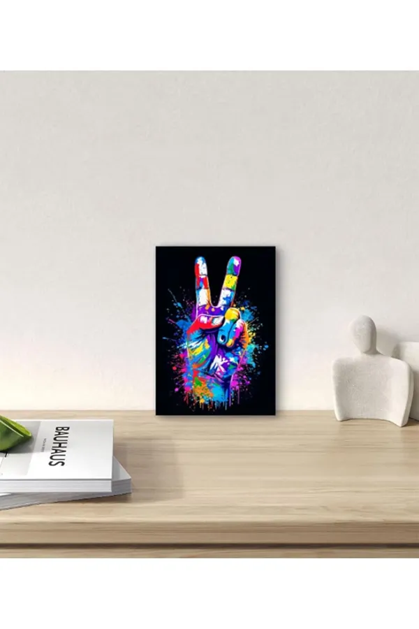 Multicolour_Colorful_Peace_Hand_Glossy_Aluminum_Metal_Wall_Art_Home_Decor