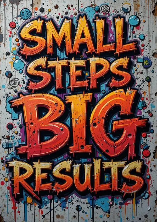 Multicolour_Small_Steps_Big_Results_Metal_Wall_Art_X_Cm_Home_Decor