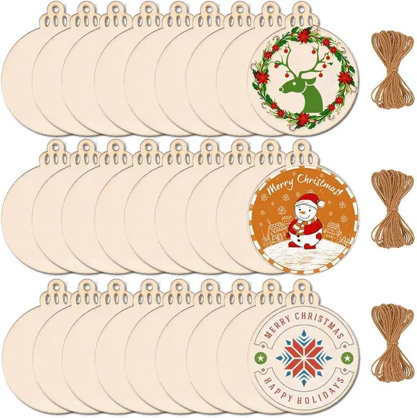 Beige_Diy_Wooden_Christmas_Ornaments_Unfinished_Predrilled_Wood_Slices_Circles_Diy_And_Craft