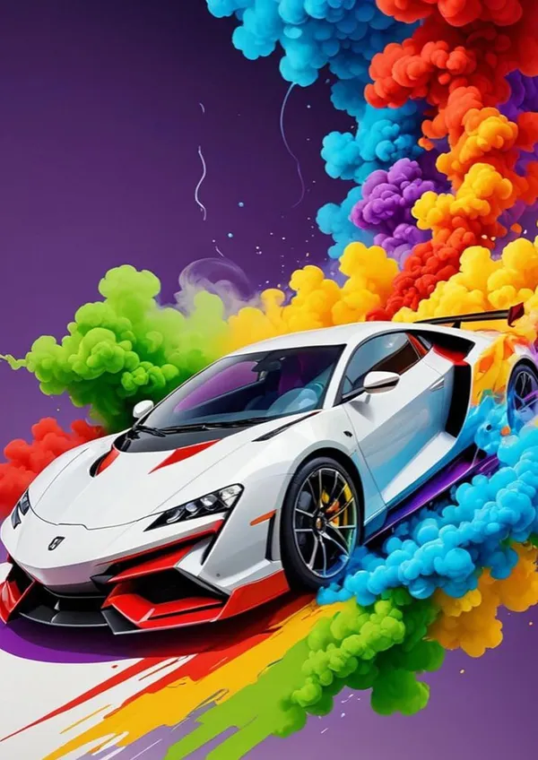 Multicolour_Super_Car_Metal_Wall_Art_Home_Decor