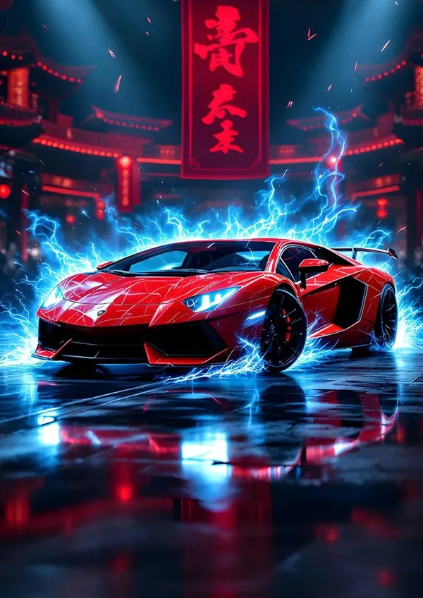 Multicolour_Lamborghini_Car_Metal_Wall_Art_Home_Decor