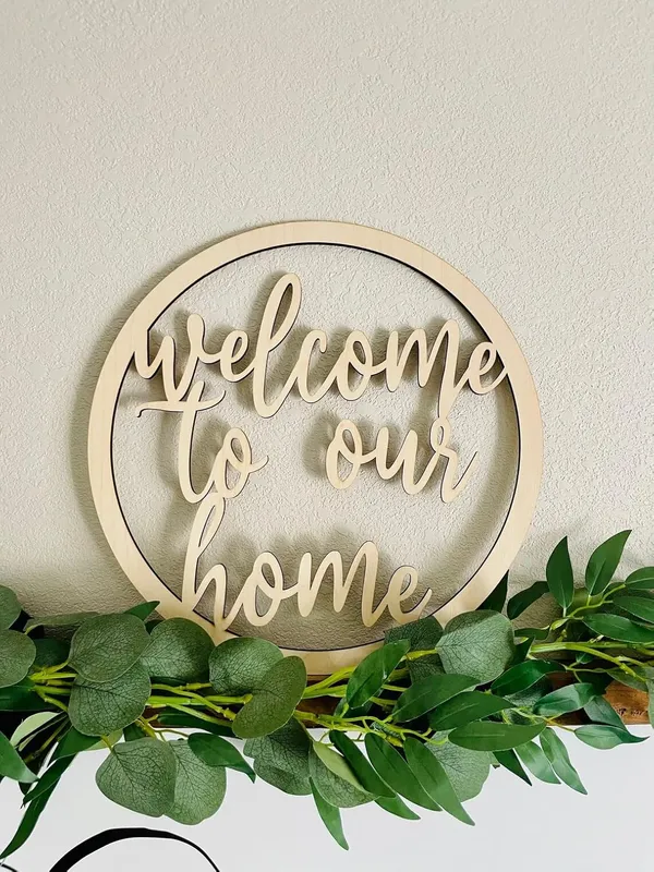 Beige_Mdf_Welcome_To_Our_Home_Round_Home_Decor