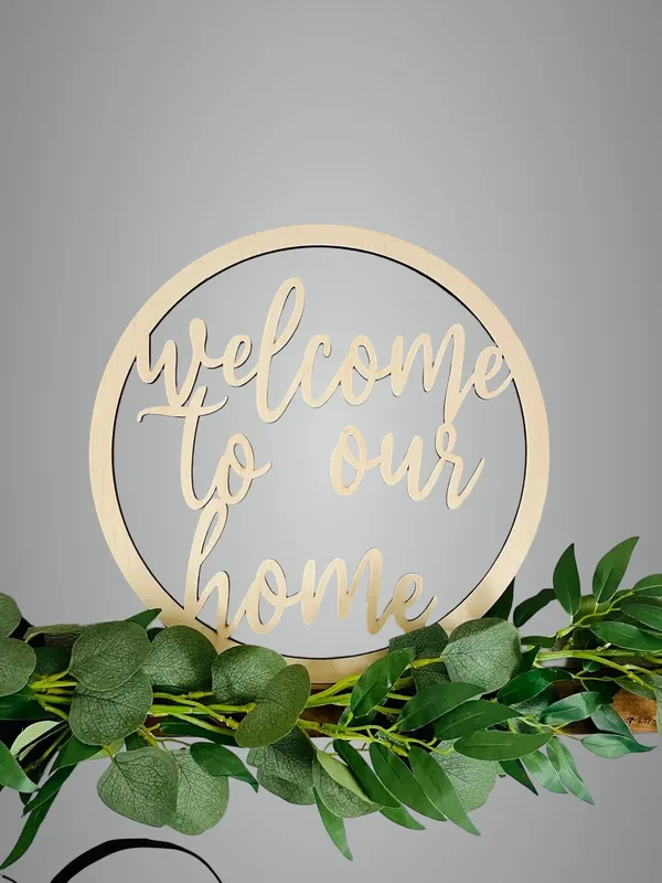 Beige_Mdf_Welcome_To_Our_Home_Round_Home_Decor