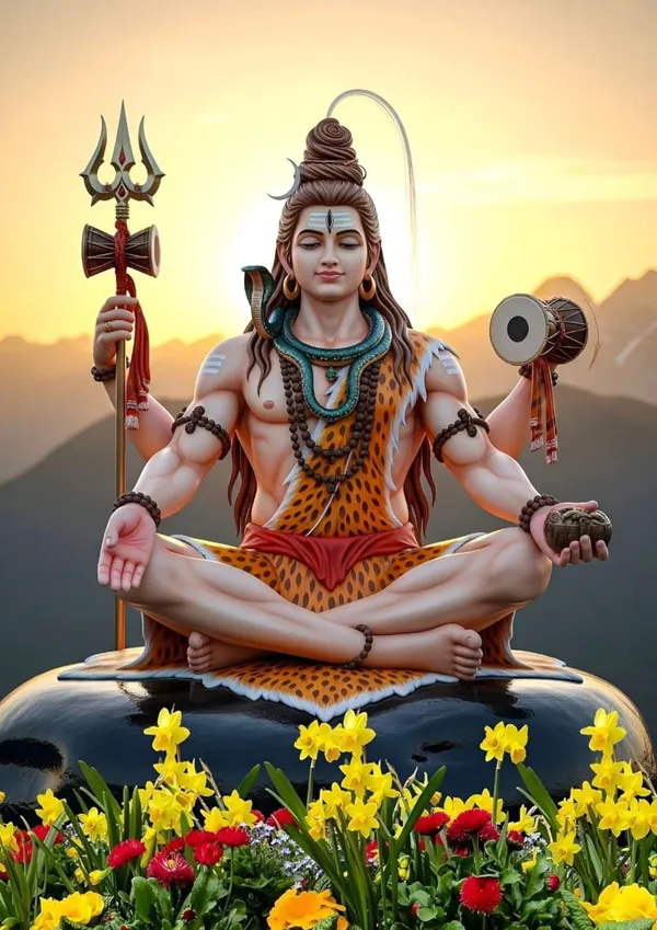 Multicolour_Lord_Shiva_Wall_Art_Metal_Poster_Glossy_Aluminum_Photo_Print_Home_Decor
