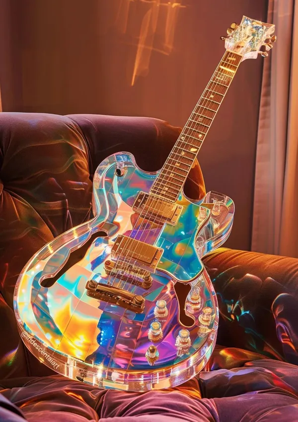 Multicolour_Glossy_Aluminum_Guitar_Wall_Art_Print_Home_Decor
