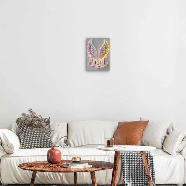 Multicolour_Angel_Wings_Metal_Wall_Art_Glossy_Aluminum_Photo_Print_Home_Decor