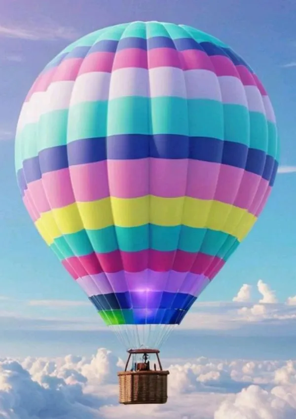 Multicolour_Hot_Air_Balloon_Wall_Art_Print_Metal_Photo_Frame_Home_Decor